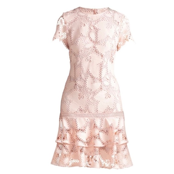 Shoshanna Lara Leaf Lace Cap Sleeve Mini Dress BNWT - Picture 5 of 6